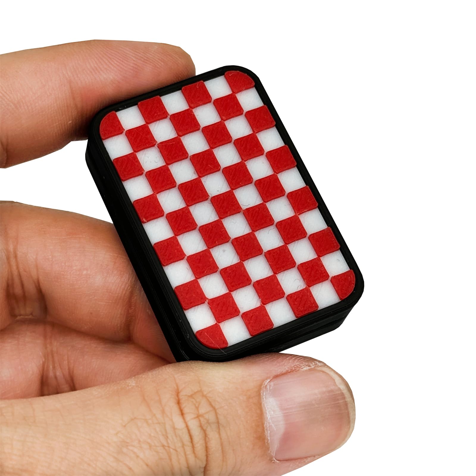 Personalized Checkerboard Fidget Slider EDC Plastic Fidget Toy Creative Stress Relief Toy Office Relaxation Toy Mini Fun Cool Gadget (Red and White Grid)