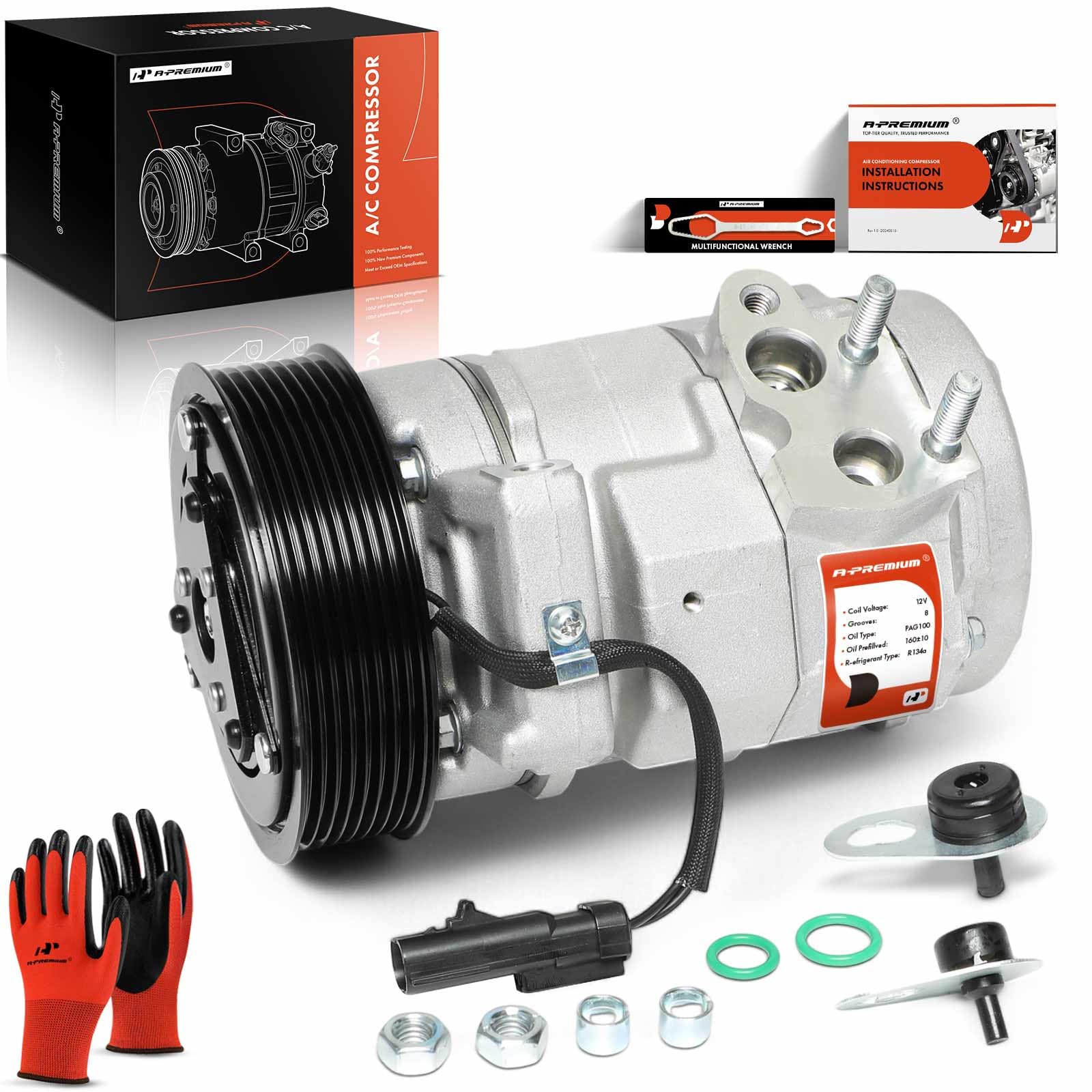 A/C Compressor With Clutch – Compatible With 2010-2024 Ram 2500-5500 6.7L Diesel, Replaces #55111444AB