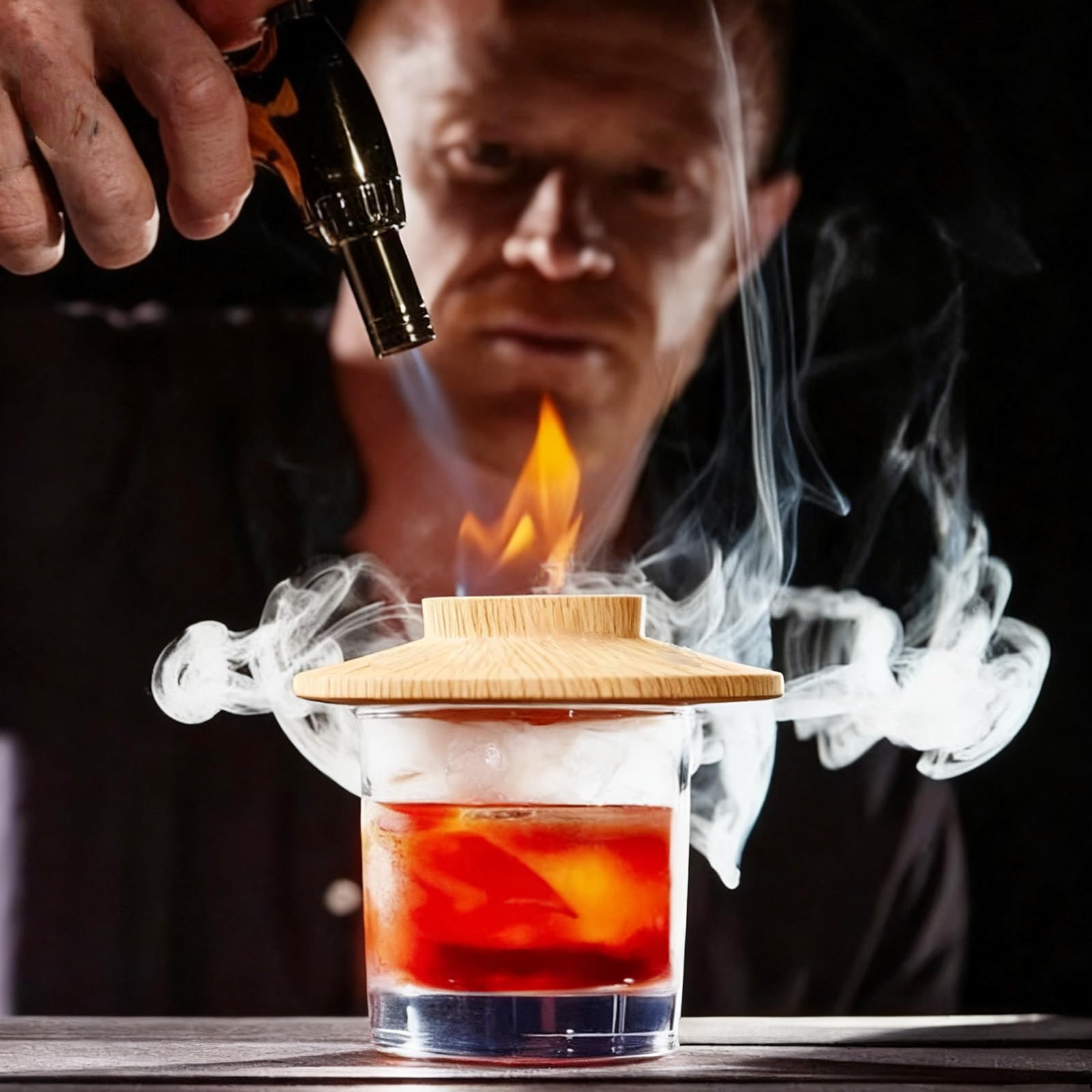 Set di affumicatori per cocktail e whisky, kit con lighter, 6 flavors Wood Chips and Cleaning Tools, Old Fashioned Whisky, accessori da cockTail, regalo per papà, marito e amanti del cocktail