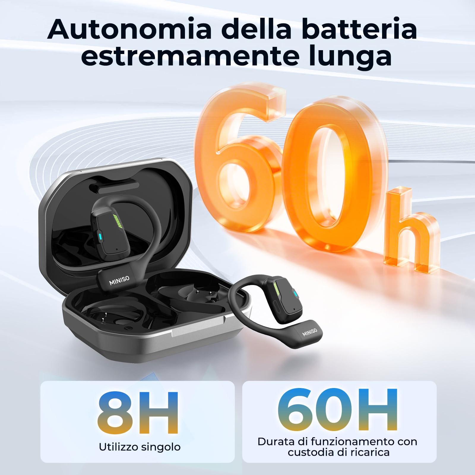 MINISO M98 AI Traduttore Cuffie, Cuffie Traduttore 3-in-1 in Tempo Reale con App, Cuffie Traduttore con LCD Touchscreen per 134 Lingue, Traduttore Auricolari Open Ear per Apprendimento, Viaggi