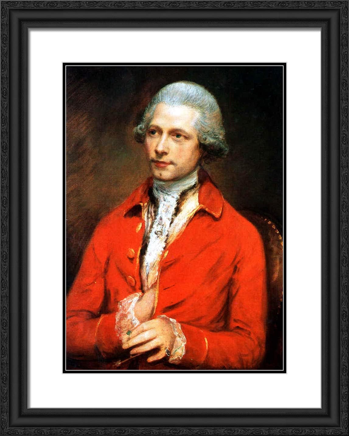 ArtDirect Gainsborough, Thomas 20x24 Gold Ornate Framed Art Print with Double Matting Titled: John Joseph Merlin