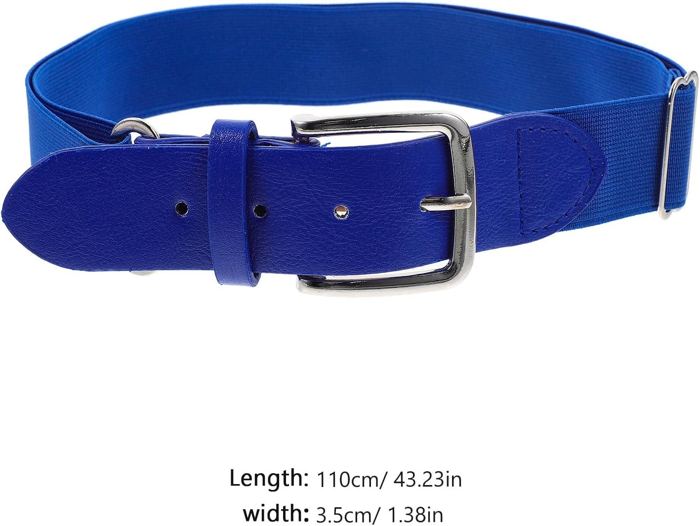 Adjustable Elastic Baseball Belt for Softball Pants, Imitation Leather Sport Waistband, Unisex Youth and Adult Outdoor Sports Belt in Bright Blue