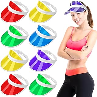 Tarpop 8 Pack Dealer Visor Bulk Casino Visor Bingo Visors Poker Hat Accessories Clear Sun Visors Tennis Beach Golf Hat