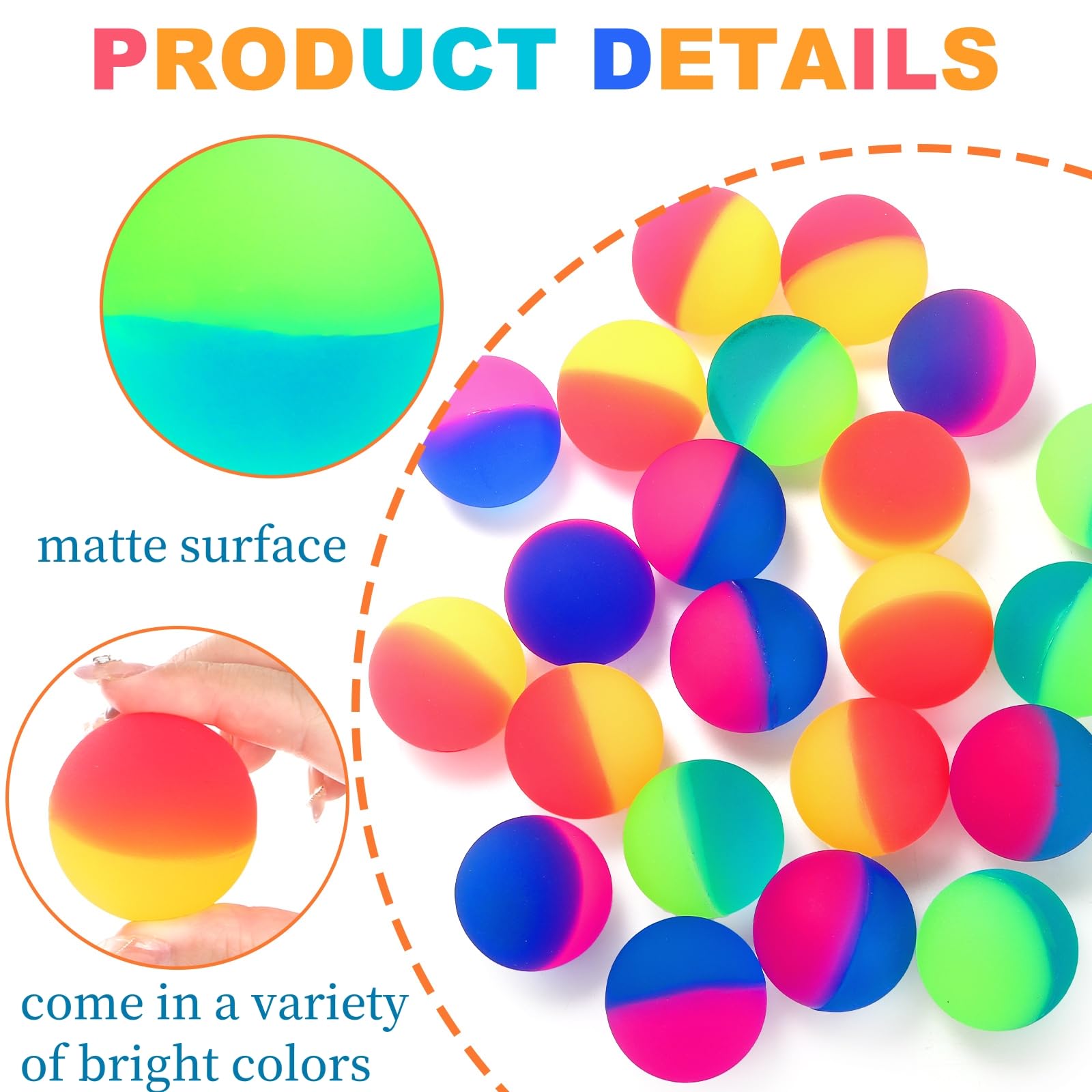 Paquete de 30 bolas inflables para niños, bolas de rebote de goma grandes de 1.8 pulgadas/1.772 in, bolas de rebote alto, colores surtidos para niños y niñas, regalos de fiesta de cumpleaños y 4