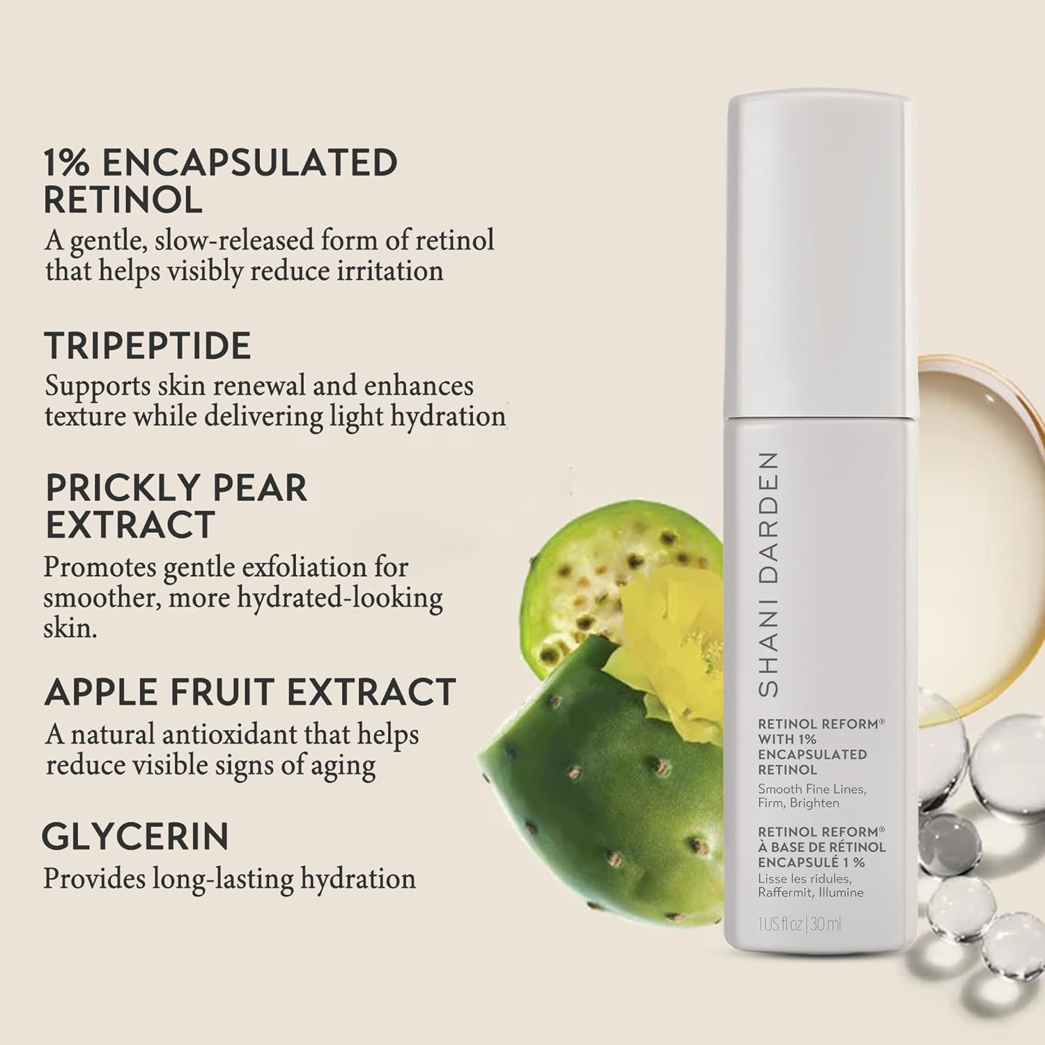SHANI DARDEN SKIN CARE Retinol Reform with 1% Encapsulated Retinol Serum for Face & Neck, Gentle Slow-Release Face Serum with Tripeptide for Wrinkles, Fine Lines & Uneven Tone, 1 fl oz - Image 3