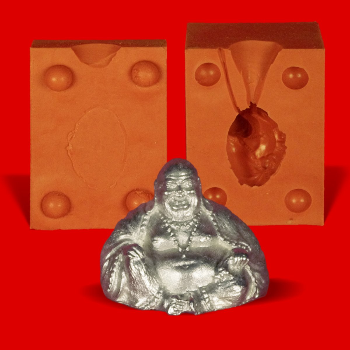 Unbekannt Zinngießform Buddha, ca. 65g Reinzinn