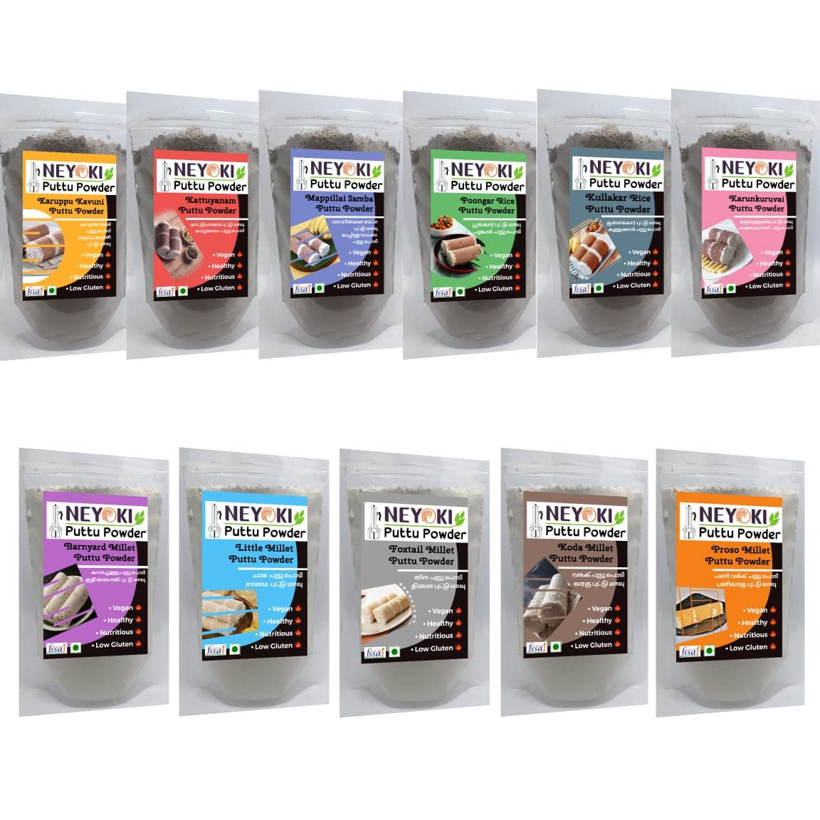 NEYOKI Puttu Powder Combo 11in1 Traditional Rice& Millets (Packof 250gm x11=2.750kg) (Barnyard, Little, Foxtail, Koda, Proso, Kavuni, Kattuyanam, M.Samba, Poongar, Kullagar, K.Kuruvai) (B0C3SFVLQ3) Amazon Price History, Amazon Price Tracker