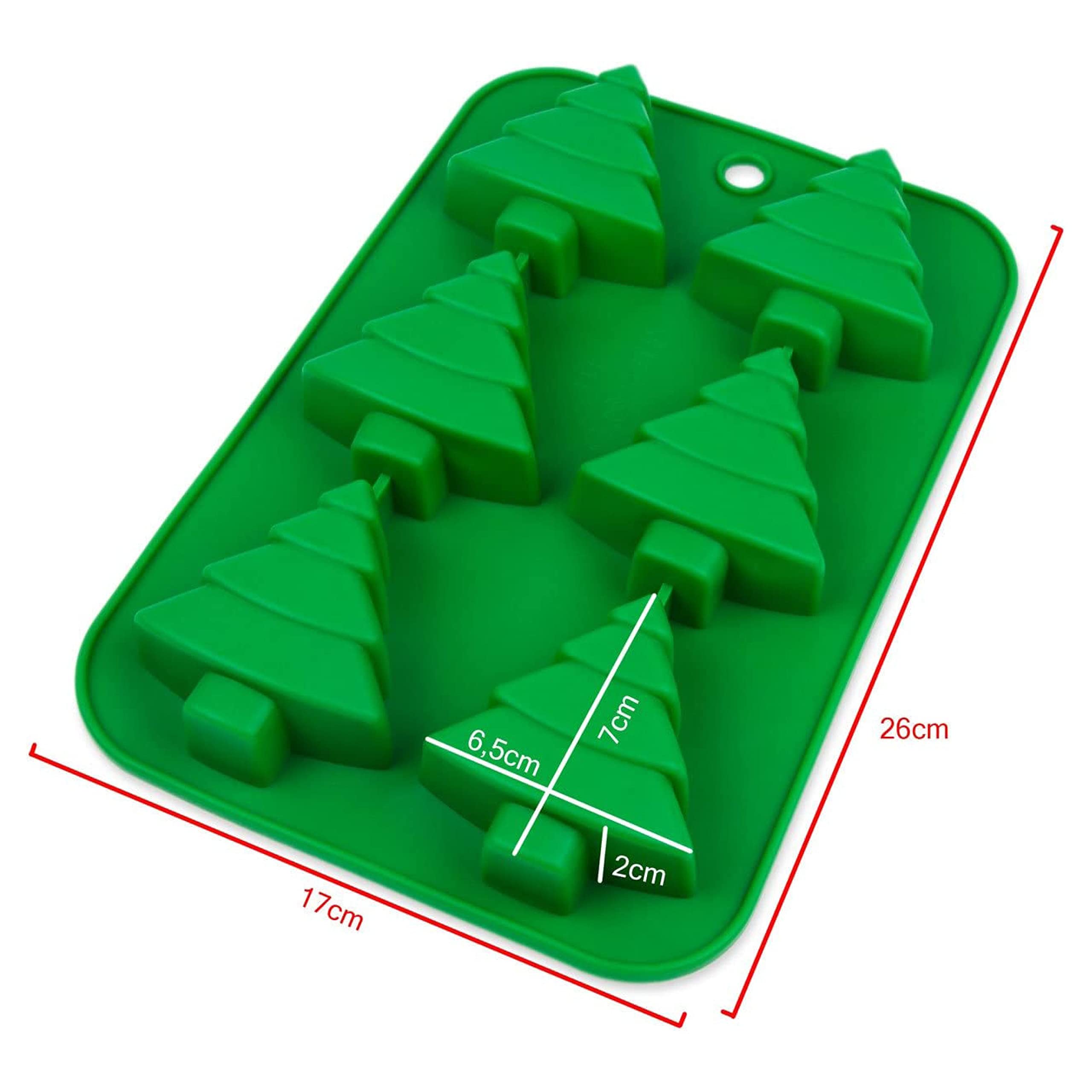 Moule en silicone pour muffins, brownie, cupcakes, gâteaux de Noël, Noël, Saint-Nicolas, gâteau, moule en silicone, moule à muffins, moule en cire, couleur : vert