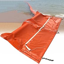 Interception BarrierPVC Oil Boom - PVC Float-Type Oil Containment Boom - Solid Floating Garba Fences - 10m Flood Barrier - Reusable for River/Port/Lake,0.35 * 10M