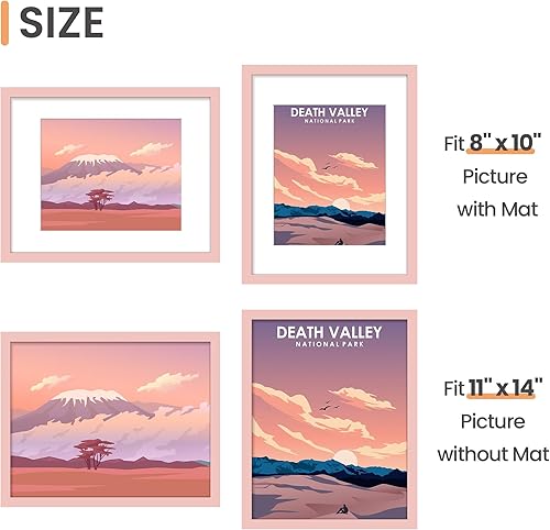 Vista 241 de upsimples - Portarretratos para galería de fotografías en la pared, marcos para fotos de 8 x 10 pulgadas con paspartú u 11 x 14 pulgadas sin Natural