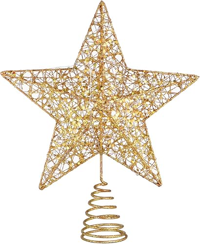 Miniatura 2 de STOBOK Luces de estrella para árbol de Navidad, dorado (dorado 1)