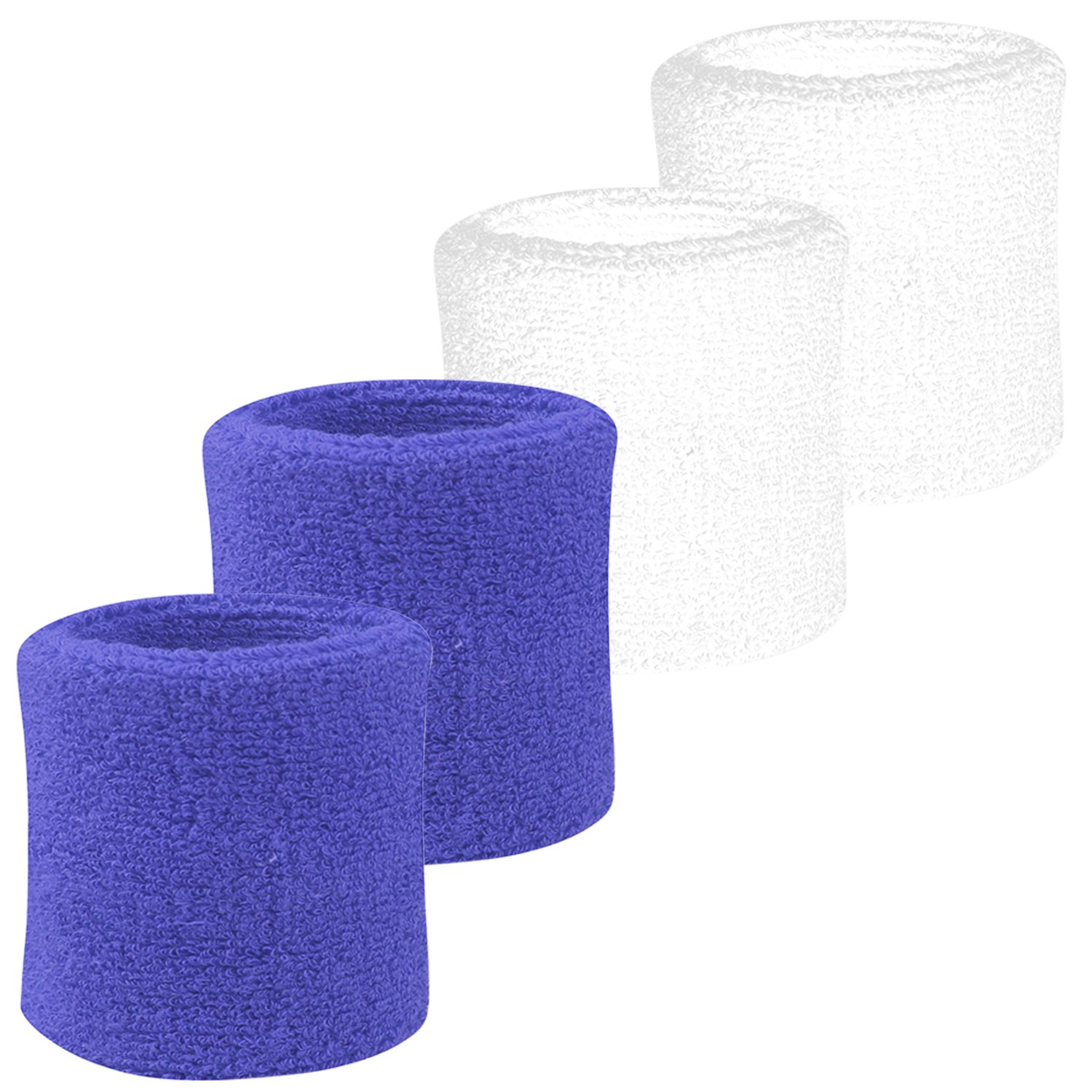 Wristband for Men & Women - 4 PCS Moisture Wicking Athletic Cotton Terry Cloth Sweatband for Tennis, Basketball, Running, Gym, Working Out Assorted colours (Pack of 4)-image-29