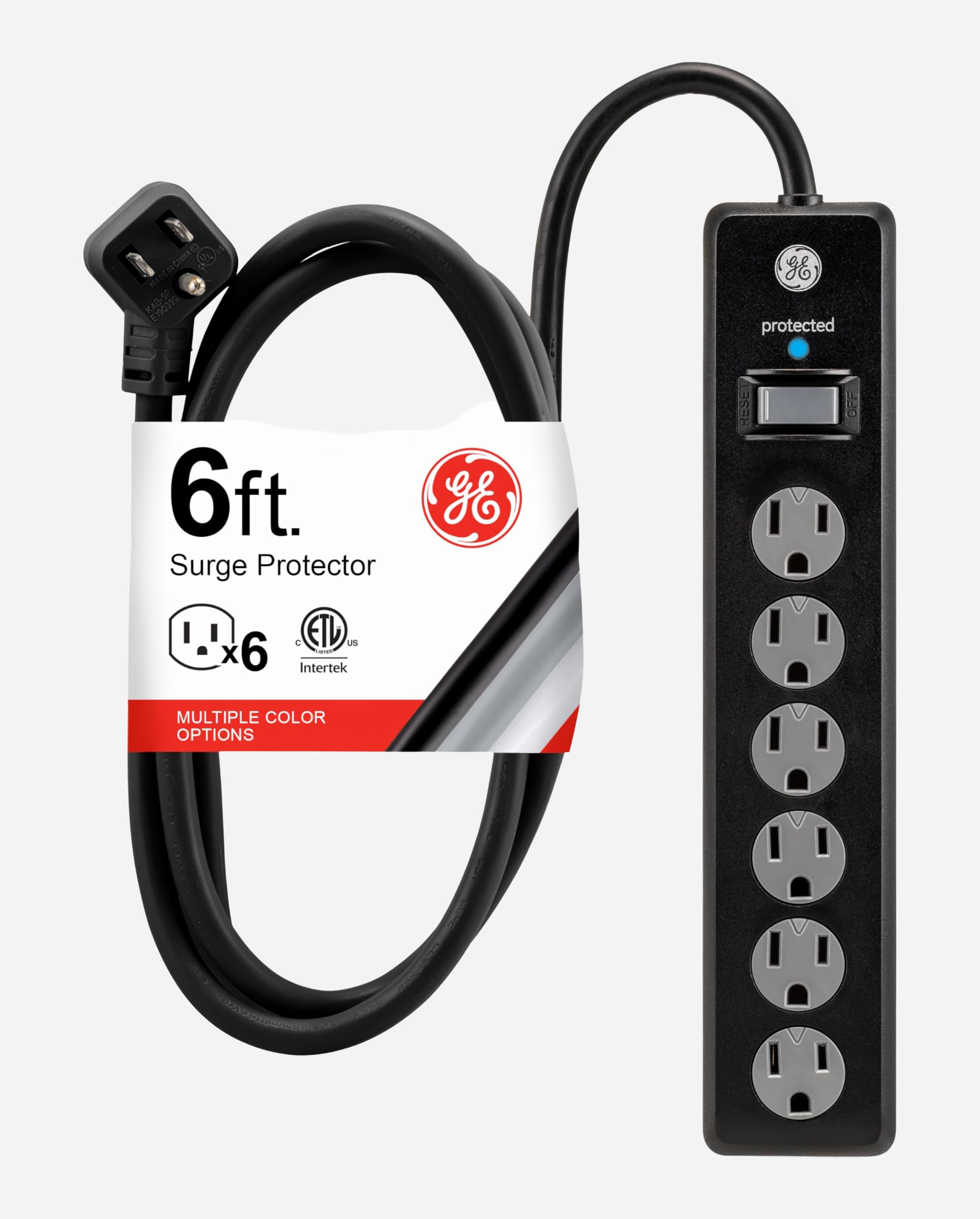 GE Surge Protector Power Strip, 6 Ft Extension Cord, 6 Outlet Extender — Amazon image 6