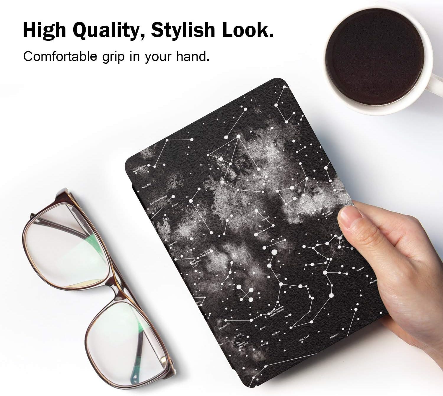 MoKo Case Fits All-New Kindle (10th Generation - 2019 Release Only), Thinnest Protective Shell Cover with Auto Wake/Sleep, Will Not Fit Kindle Paperwhite 10th Generation 2018 - Nebula Map
