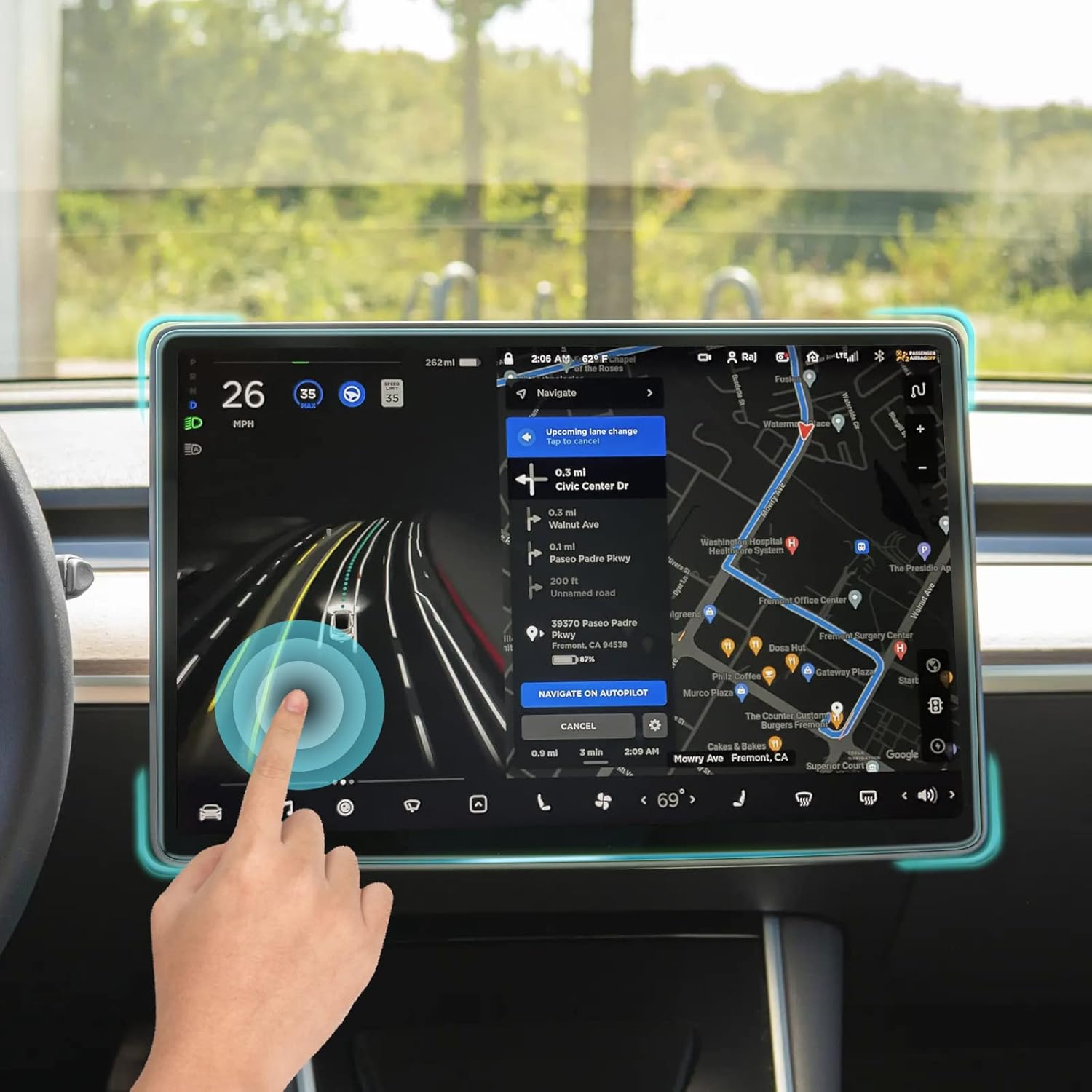 ravol screen protector for tesla model 3 y tempered glass with easy alignment tool for tesla model 3 y dashboard touch screen matte