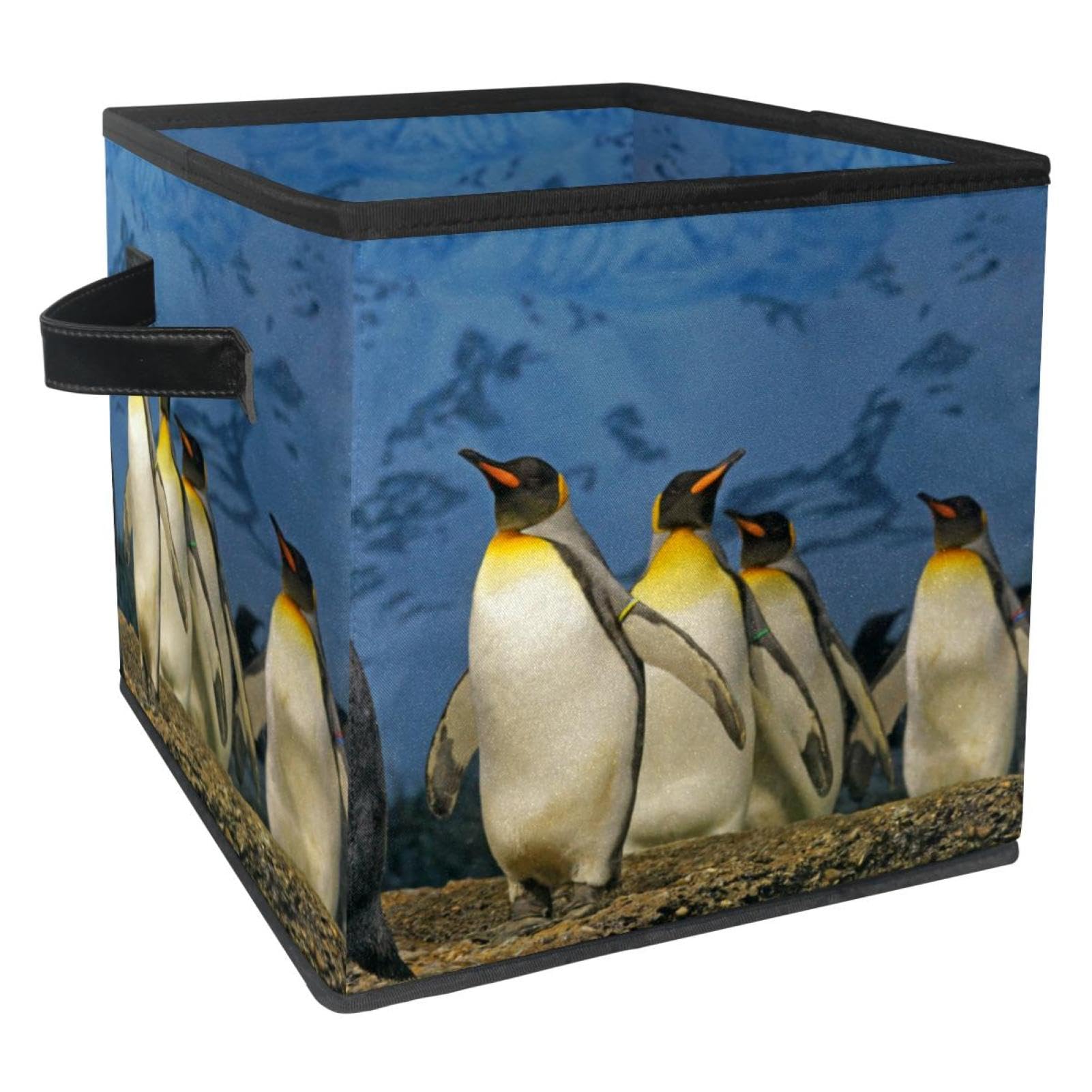 Boîte de rangement pliable pingouin en tissu pour chambre enfant