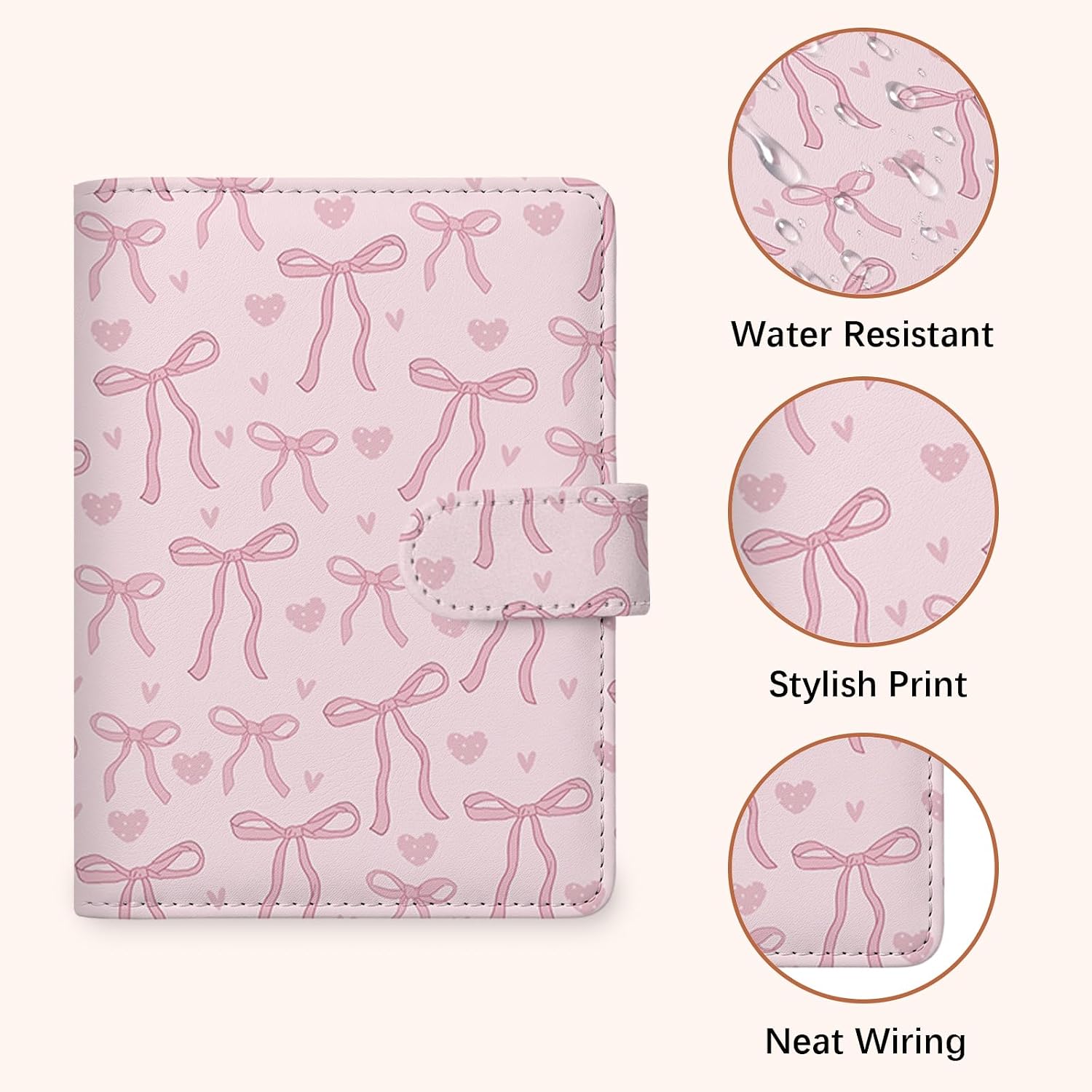 Bow Passport Holder for Travel Essentials, RFID Blocking Wallet Case image 4