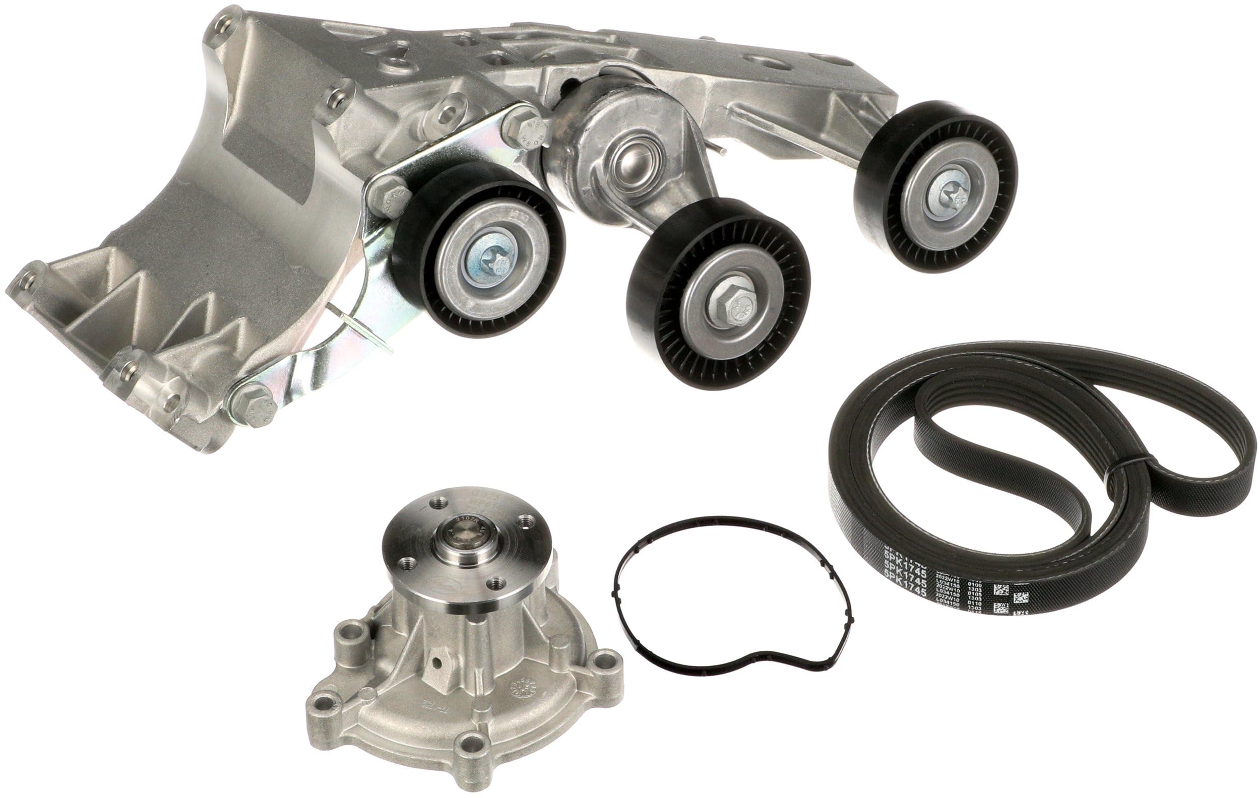 Gates KP15PK1745 Pompa Acqua + Kit Cinghia Poly V Con Pompa Acqua Nero-image