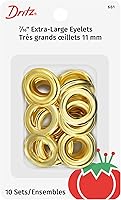 Vista 10 de Dritz 661-65 Ojales extra grandes, zinc, 7/16 pulgadas, 10