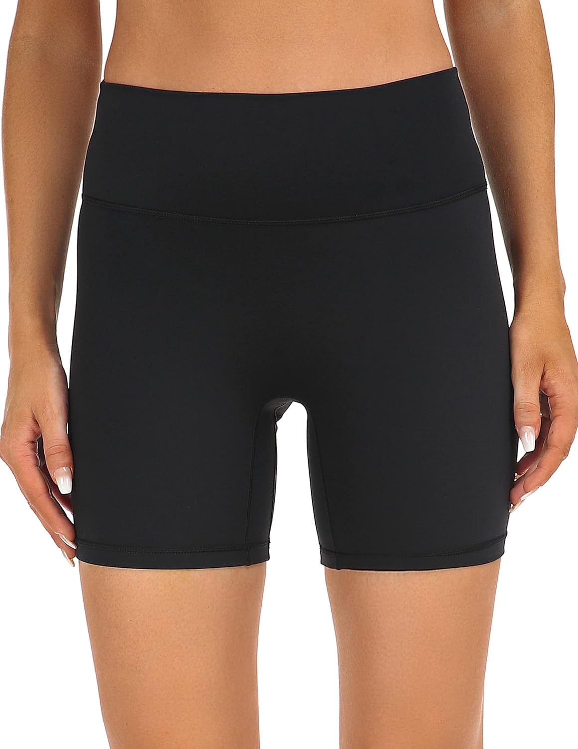 YUNOGA Women's High Waist Athletic Shorts 6" Inseam Yoga Shorts No Front Seam Workout Running Biker Shorts - Image 3
