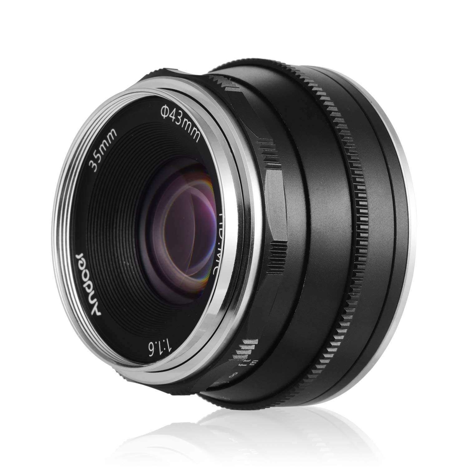 Andoer 35mm F1.6 Manual Focus Lens Large Aperture Compatible for Olympus EPM2/E-PL7/ E-PL8/E-P5/E-P6