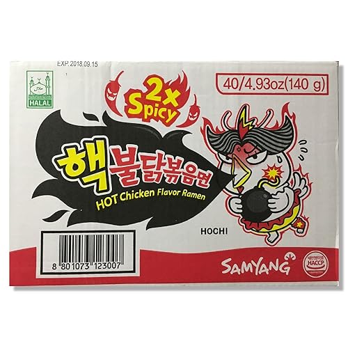 Samyang 2 paquetes de 5 ramen picante con sabor a pollo picante, 24.7 onzas (paquete de 8)