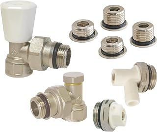 SOMATHERM FOR YOU, 601521201, Kit de radiador manual universal de 3/8 (12x17) o 1/2 (15x21) Kit completo SFY, calefacción, Accesorios para Radiador