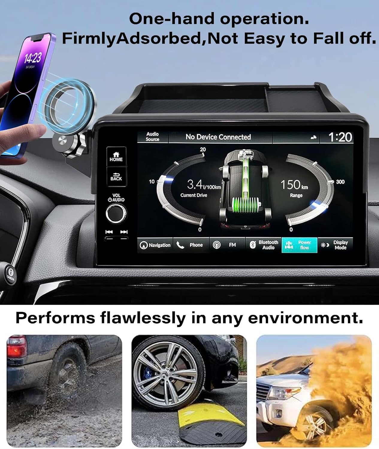 Magnetism Car Phone Holder for 2023 2024 2025 Honda CR-V/CR-V Hybrid Accessories Apply to 7/9 Inch Screen Fixed Clip Magnetic Cell Phone Mount Hands-Free with Dashboard Storage Tray