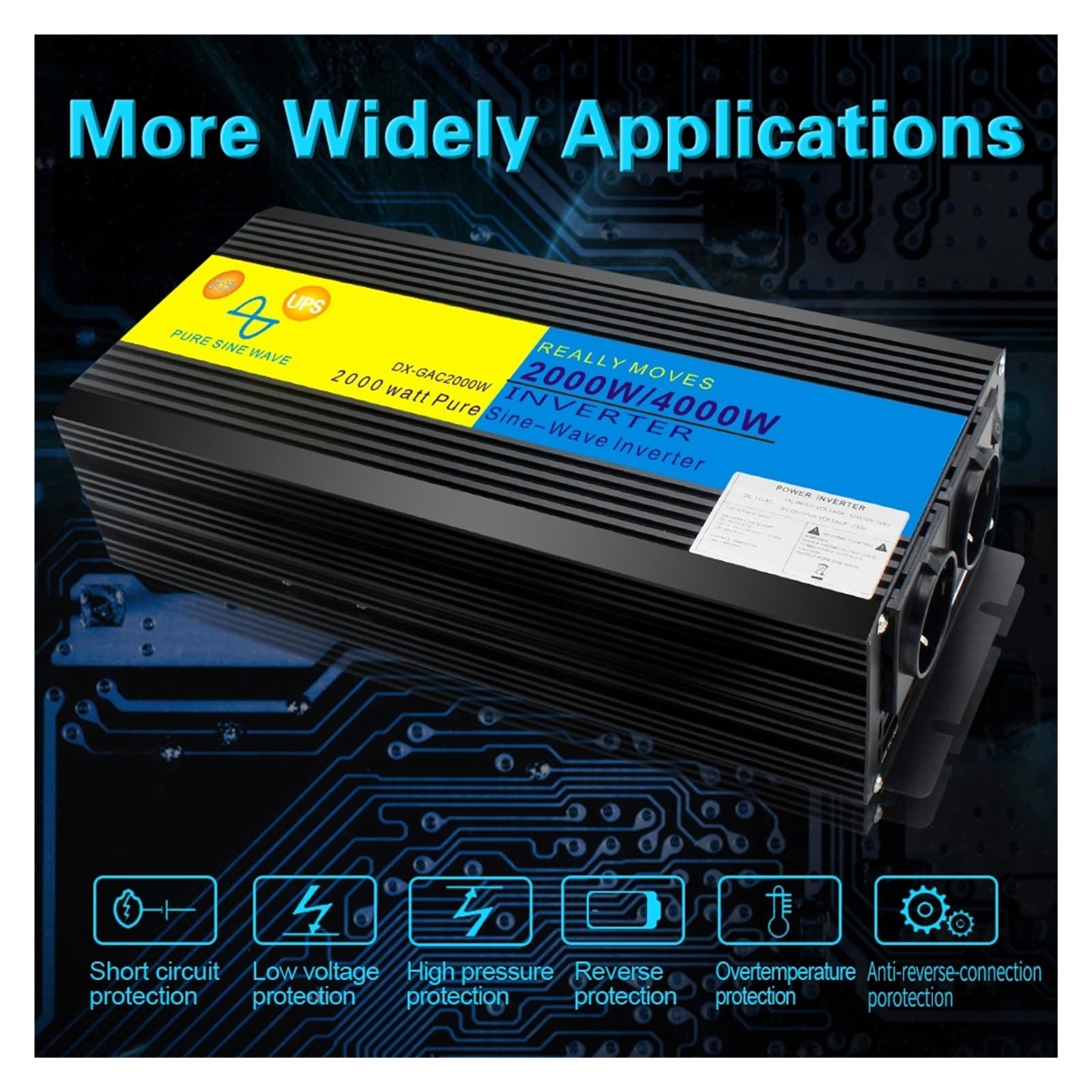 Alimentatore Di Continuità 2000W/4000W Caricatore Inverter A Onda Sinusoidale Pura UPS DC 12V A Display LED CA Alta Efficienza E Praticità(24V)