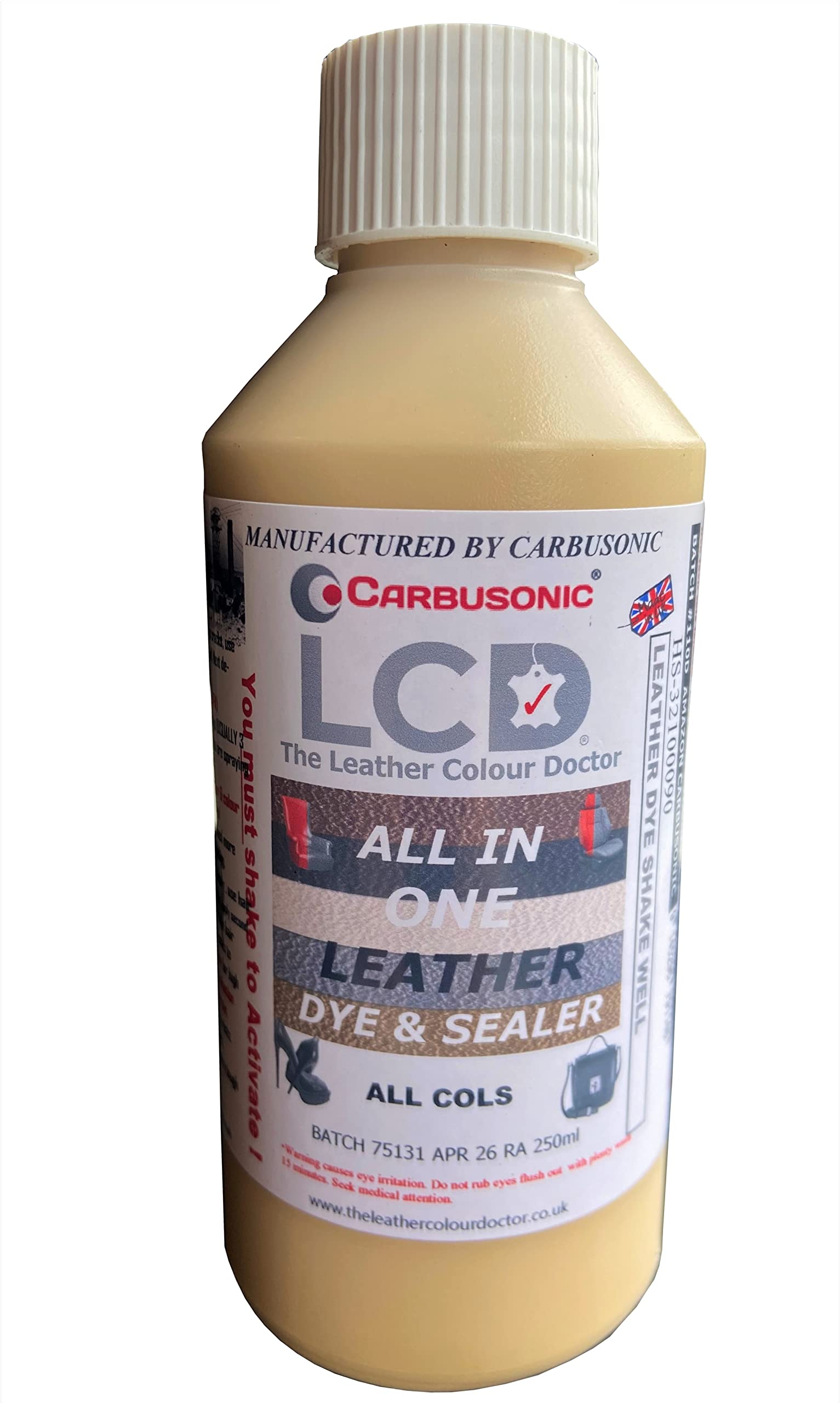 Carbusonic All in one Leather dye and sealant, Interior Leather Paint for Car Seats, Sofas, Arm Chairs, Shoes, Handbags & More. (Dark Grey, 500 ml) — view 5