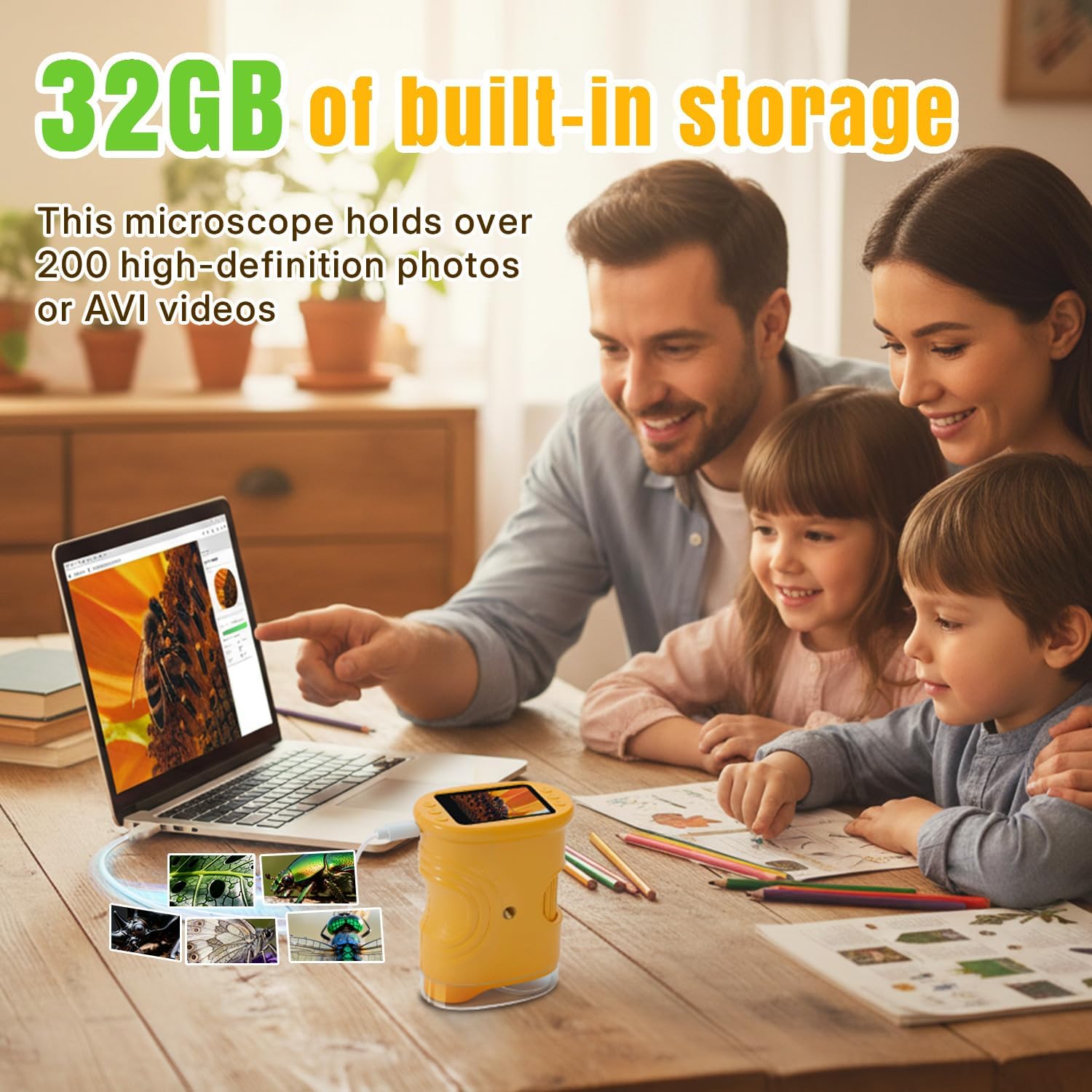 Mcbazel 1000X Handheld Digital Microscope for Kids, Rechargeable Mini Pocket Microscope with 2.0" IPS Screen, Toys Birthday Gifts for Girls Boys, Portable Edu Science Gift Age 4-12 - Image 6