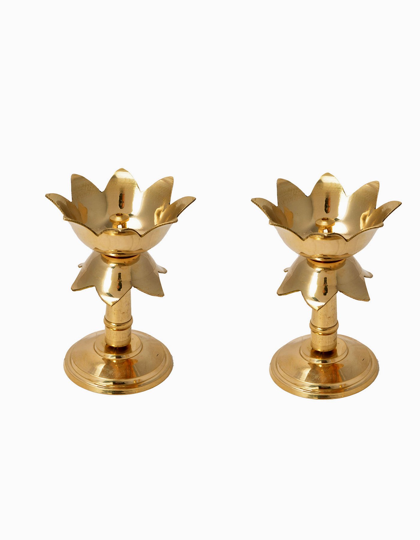 Heaven Decor Gold platted Pure Kamal Brass Table Diya Set (Height: 4 inch, Pack of 2) (B088PR6P4C) Amazon Price History, Amazon Price Tracker