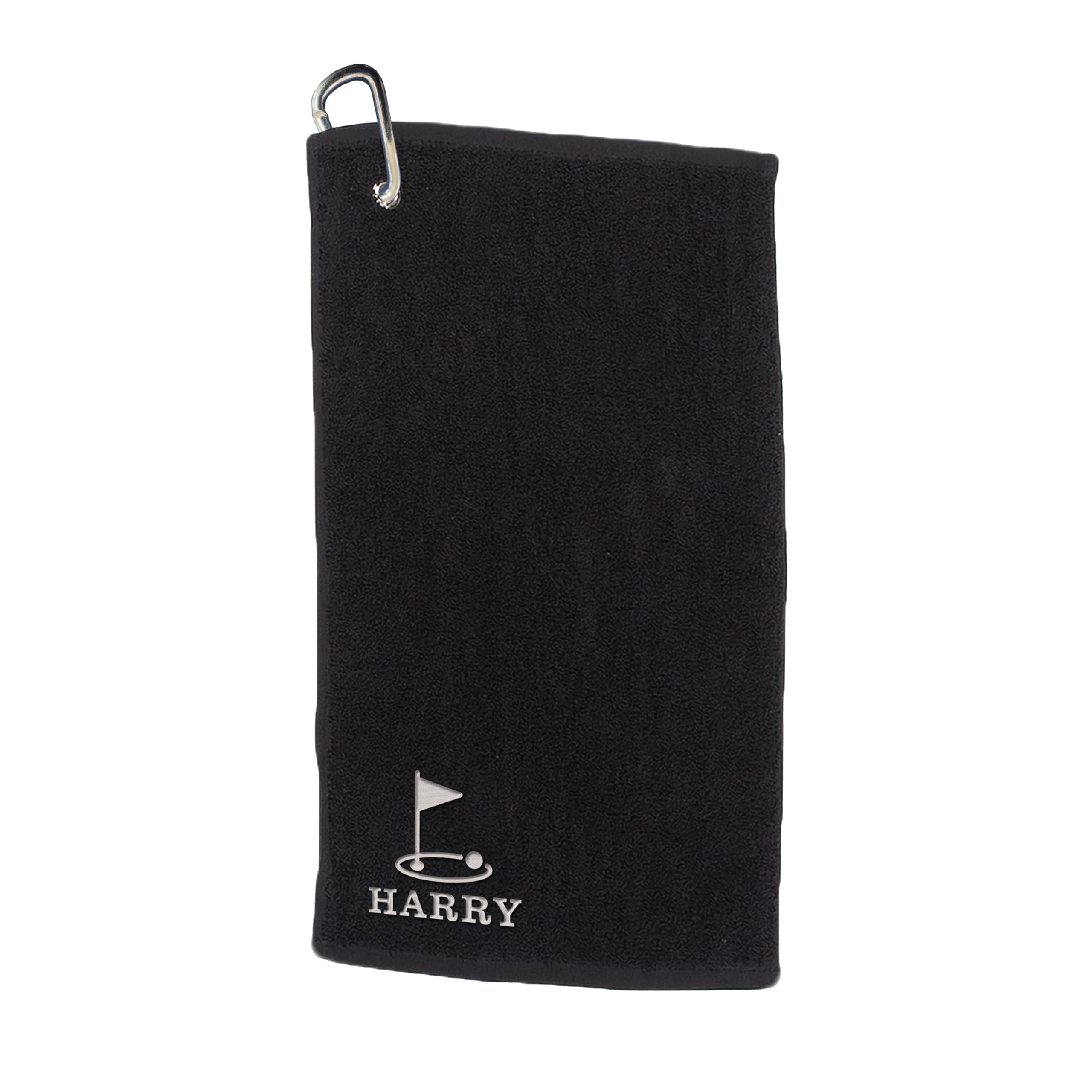 Varsany Personalised Golf Hole Golf Towel – Embroidery and Clip 100% Ringspun Cotton Golf Accessories - Dad Golf Gift - Fathers Day Golf Gift — image 1