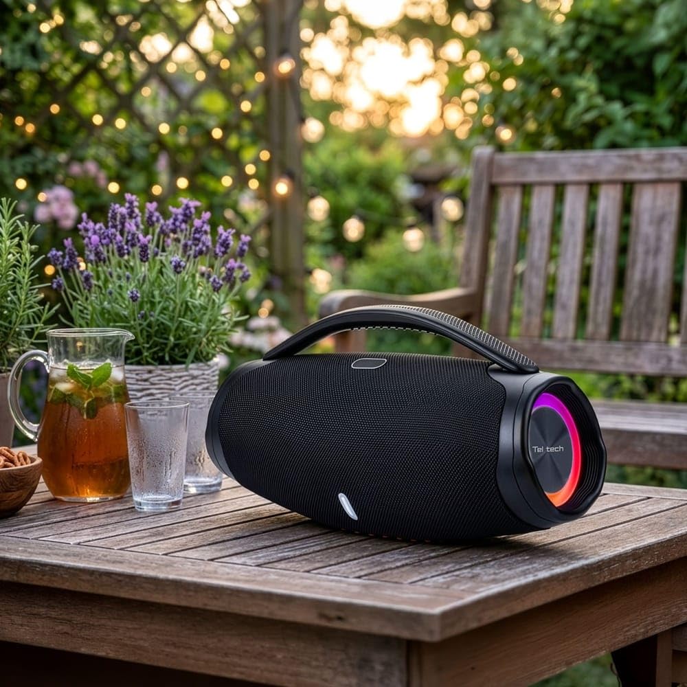 GŁOŚNIK BLUETOOTH BOOMBOX TELTECH TSK-05 2x20W (40W) + 2 MIKROFONY KARAOKE