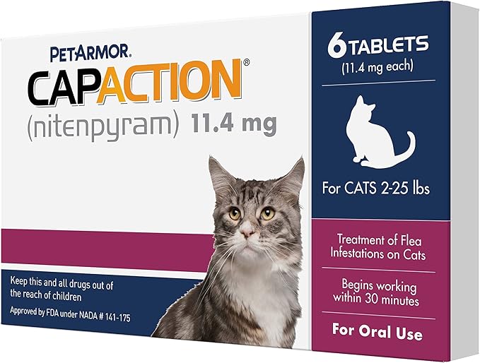 PetArmor CAPACTION (nitenpyram) Oral Flea Treatment for Cats, Fast Acting Tablets