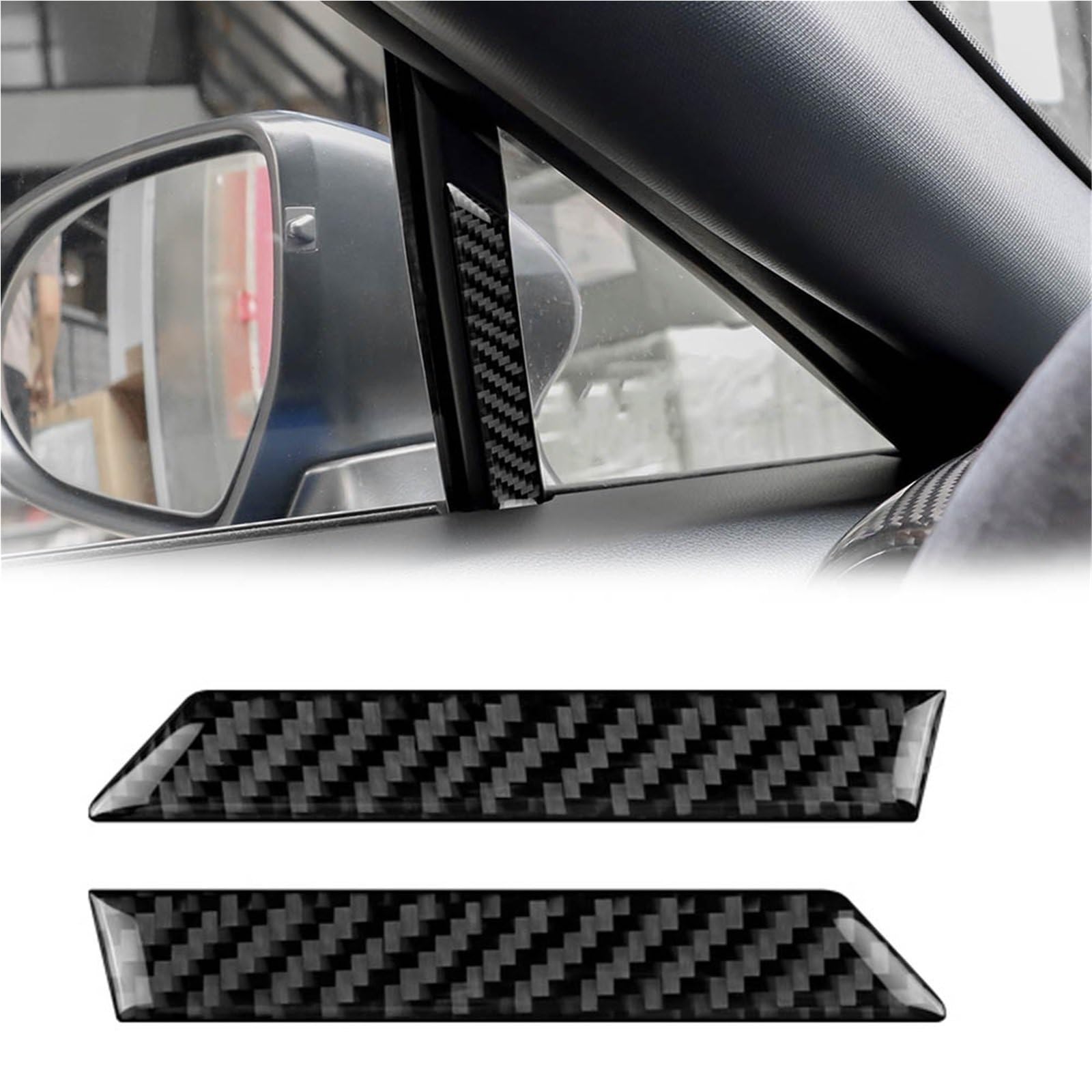 Interior Decoration for Subaru BRZ for Toyota GR86 2021-2024 Carbon Fiber Sticker RHD LHD Car Window Decoration Interior Accessories(Black- Silver)