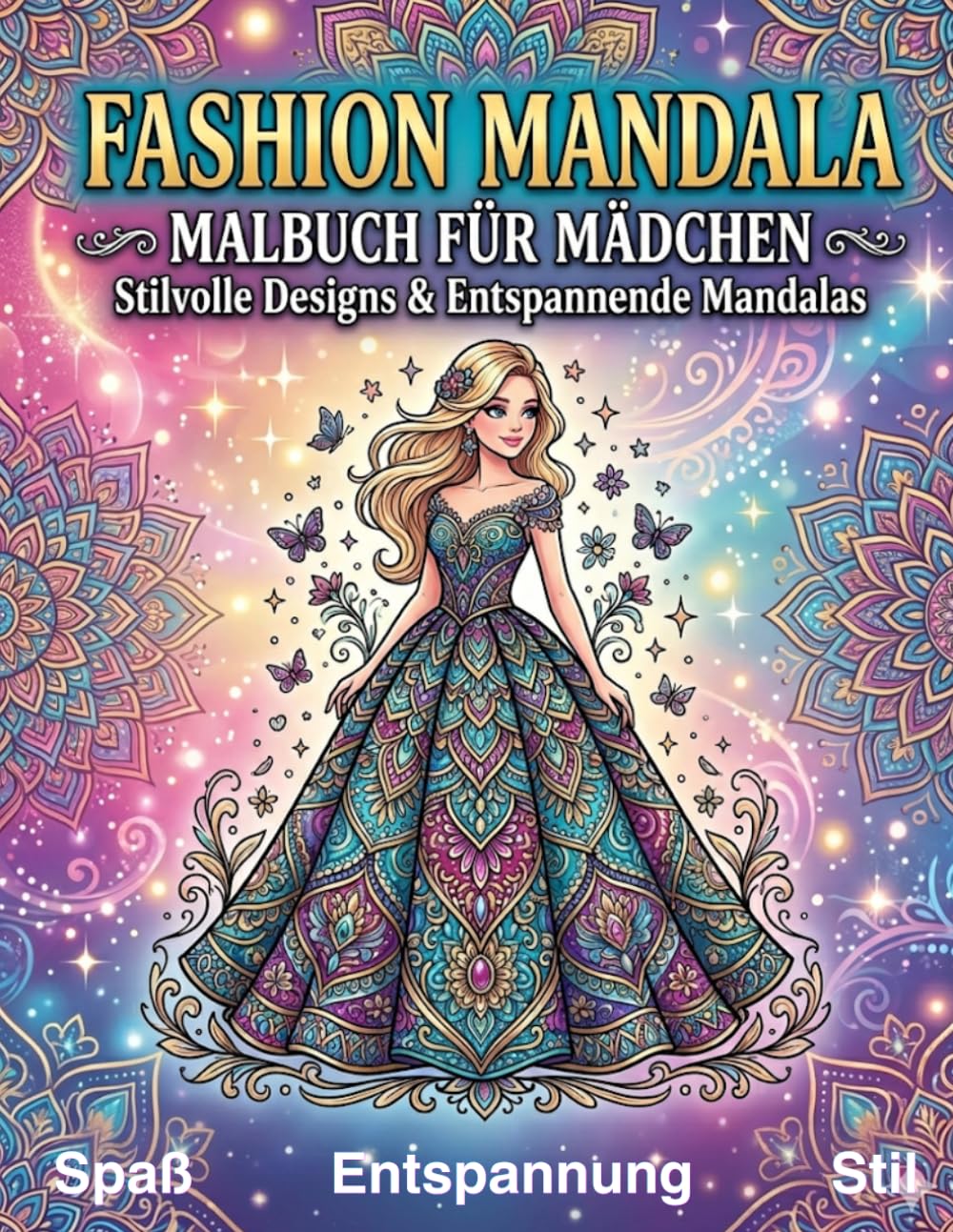 Fashion-Mandala-Malbuch für Mädchen: Trendige Ausmalbilder voller Mode, Schönheit und Fantasie