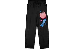 Kirby Floating Character Men's Black Sleep Pajama Pants