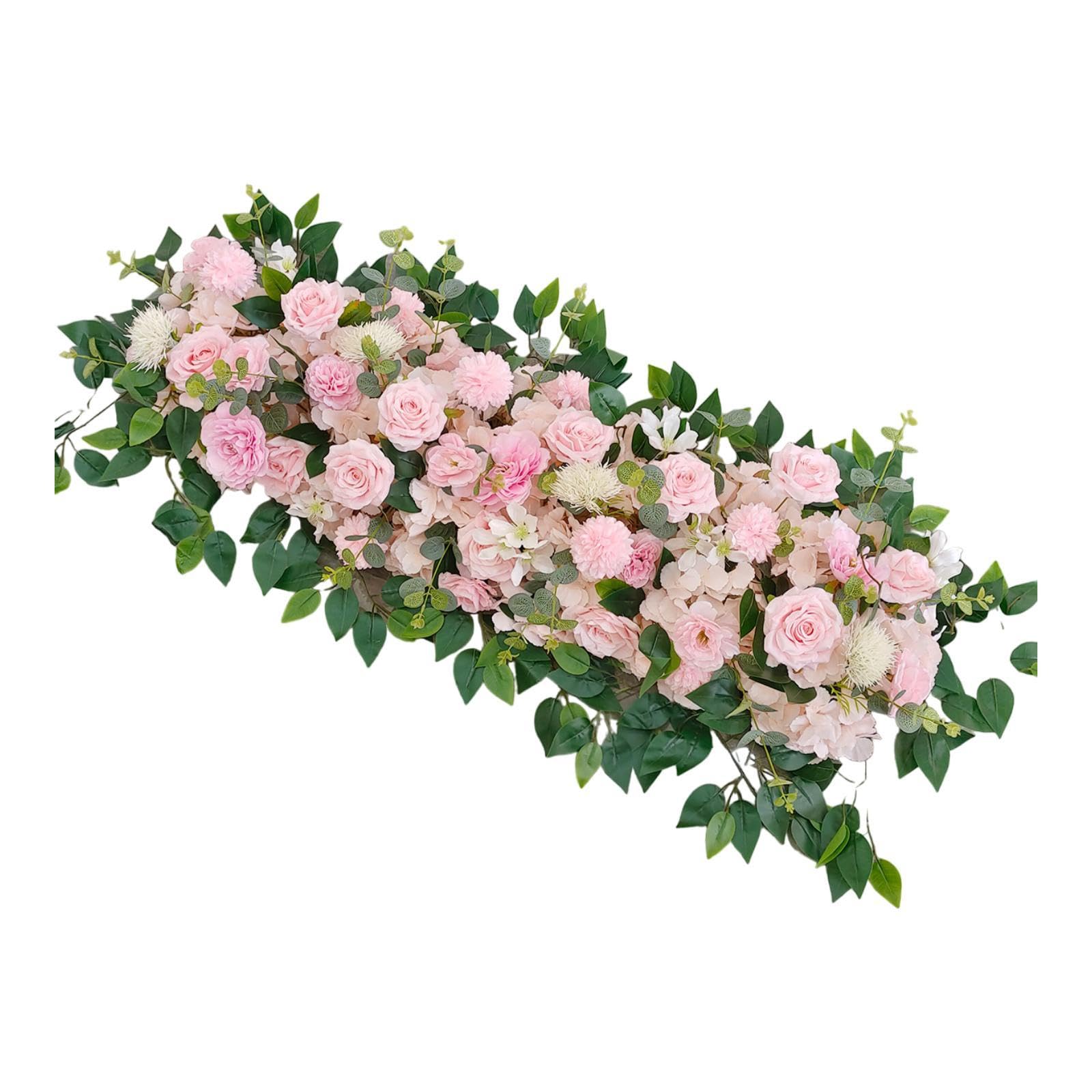 Kunstblumen Blumengesteck Handgefertigte Girlande Hochzeitstürkranz Künstliche Pflanzen für Festsaal Balkon Gartendekoration, Rosa