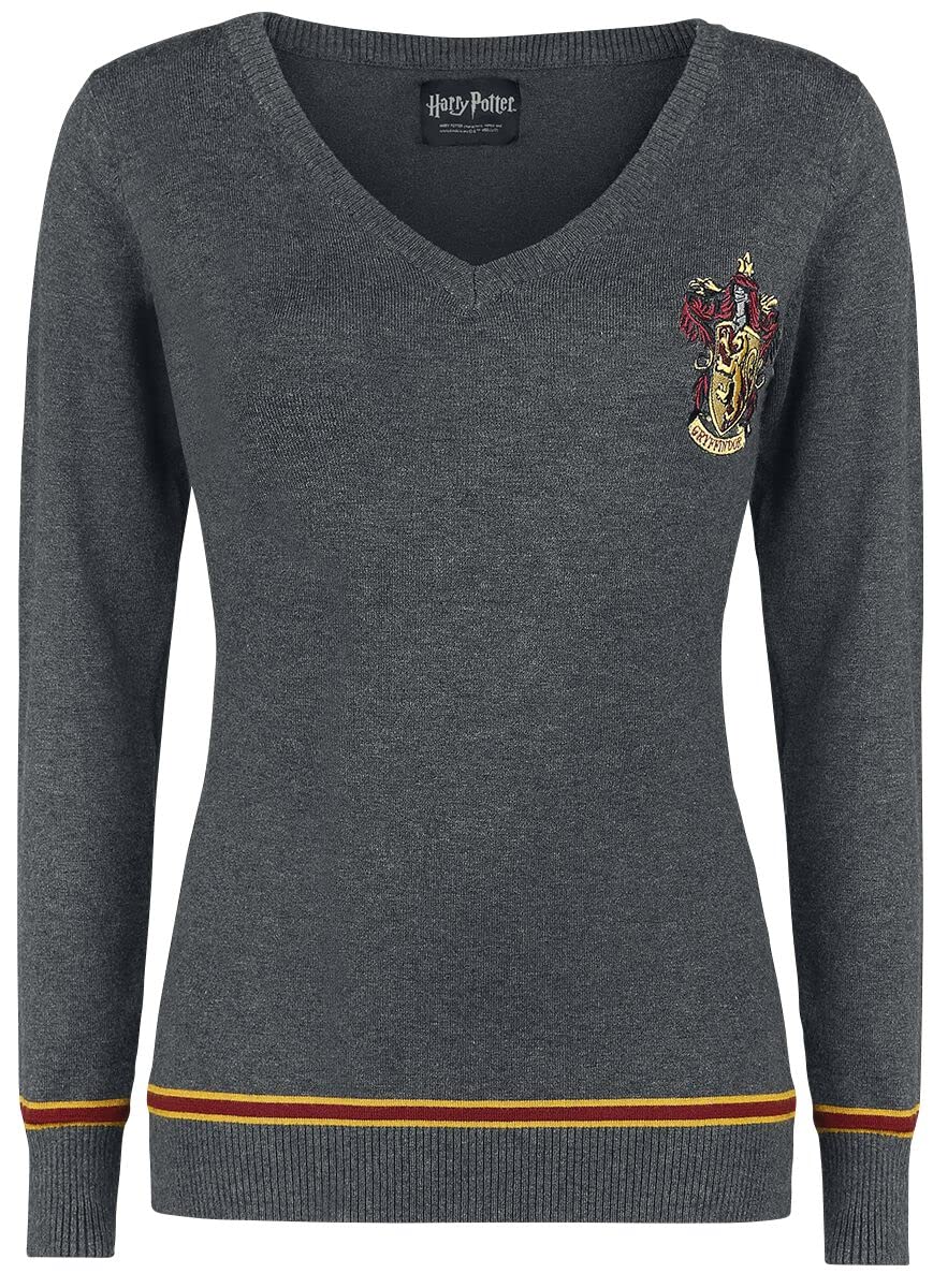 Harry Potter Gryffindor Mujer Jersey de Punto Gris/Melé Regular