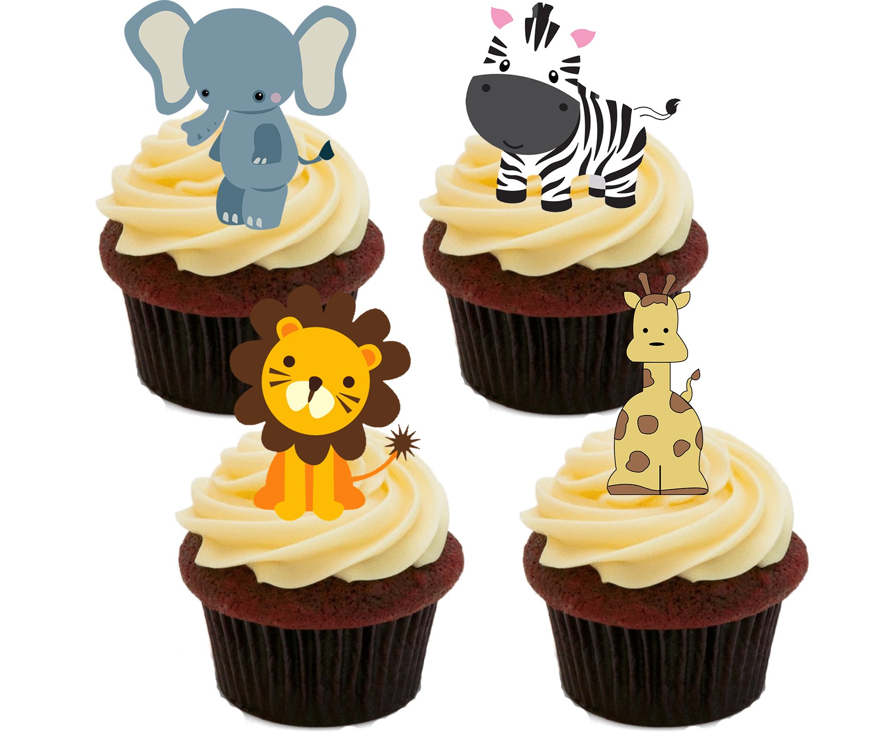 Buy Made4You African/Jungle Animals Edible Cupcake Toppers Standup