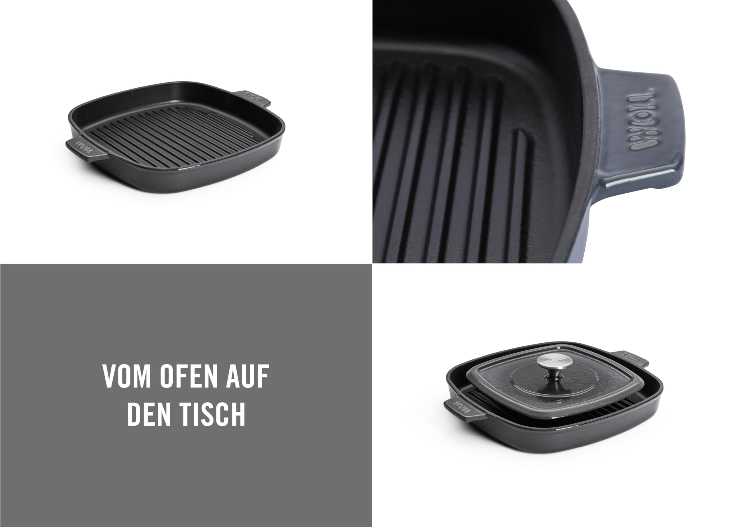 GRILLMEISTER® IJzeren grillpan - IJzeren pan 28 cm met gaten - De pan heeft een groot