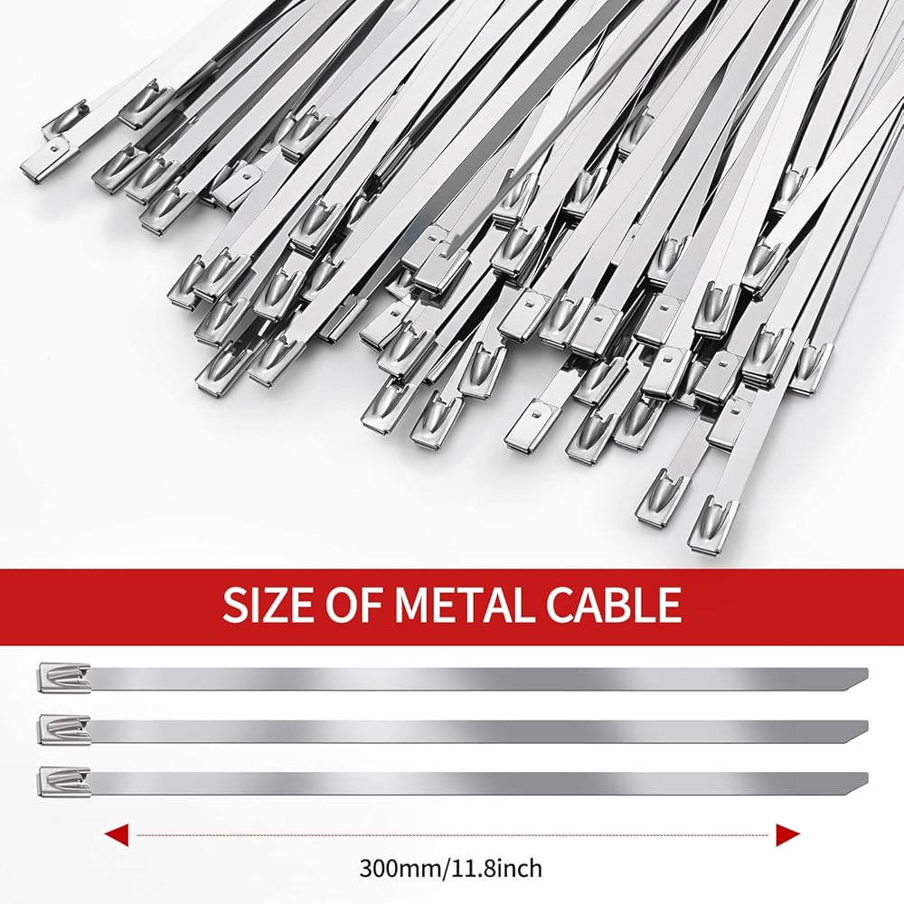 tie様 Amazon.com: Metal Zip Ties 11.8 inch 100pcs 304Stainless