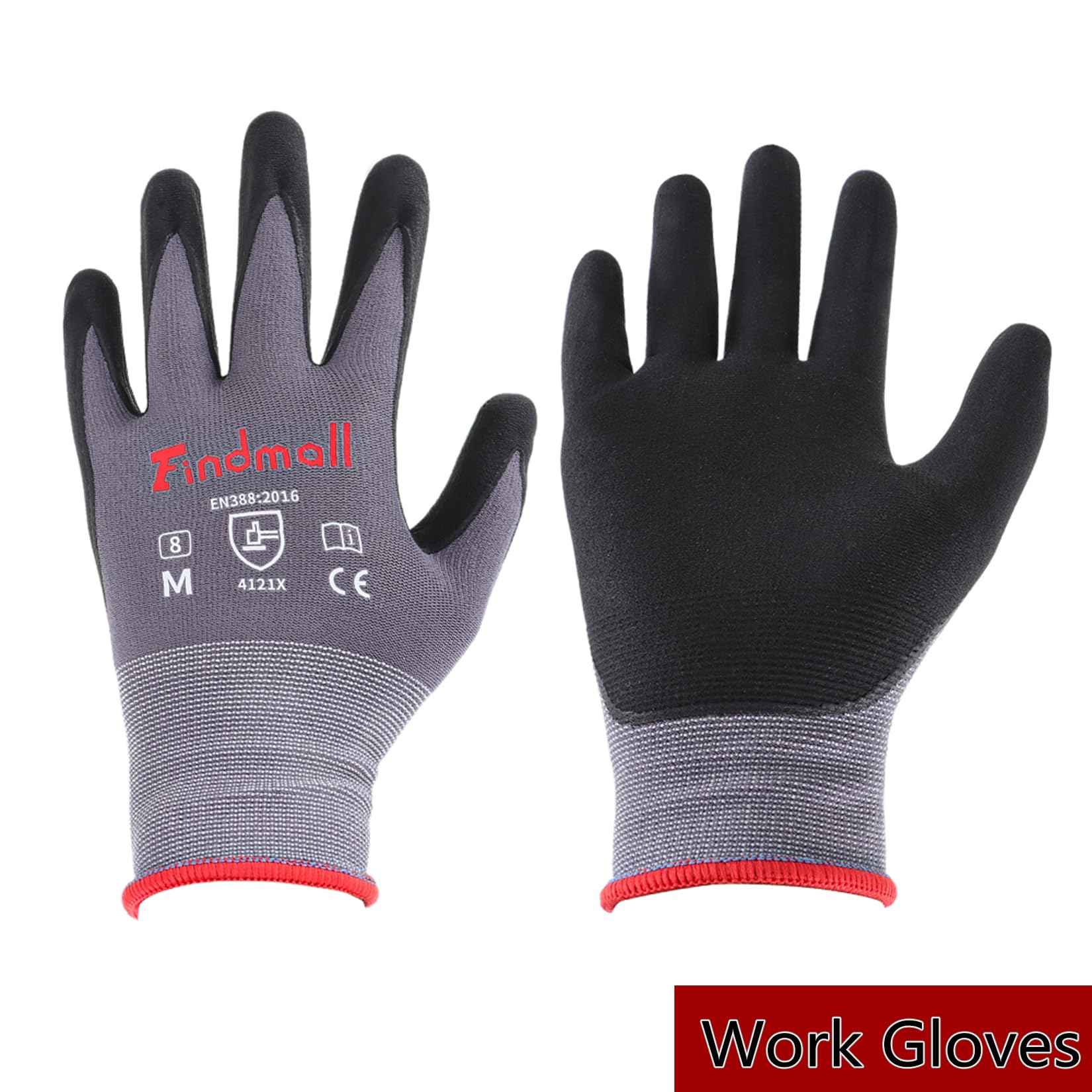 6 Paar mittelgroße Arbeitshandschuhe, Nahtlose Strickhandschuhe, Gartenhandschuhe für Damen und Herren, geeignet für Lagerhaltung und Logistik, Baustellen, Gartenbau und Pflanzarbeiten