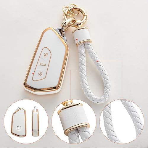 Miniatura 12 de Funda para llavero BMW con llavero, funda de TPU suave para llave compatible con BMW X1 X2 X3 X5 X6 X7 y Series 1 2 3 4 5 6 7 8 Remote Smart Key