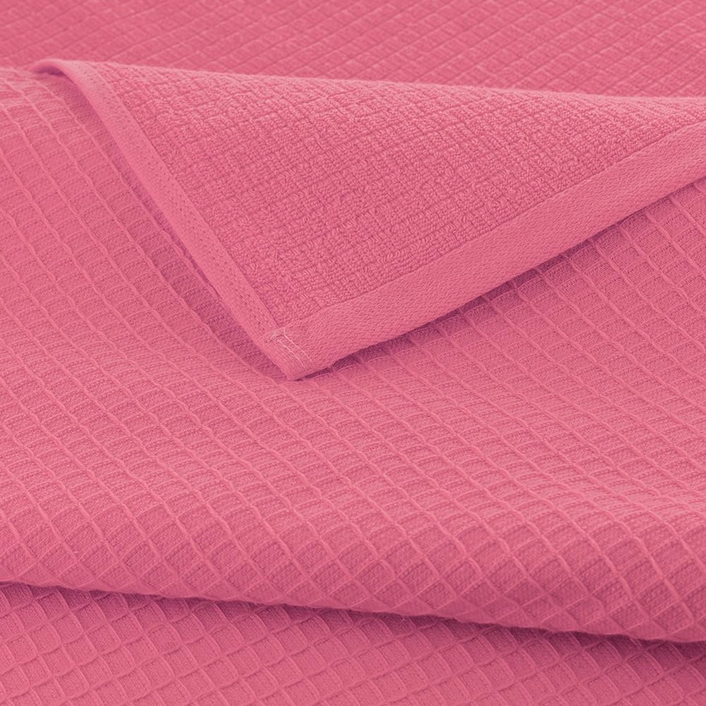 Casa Copenhagen Waffle 4er Badetuch-Set - Rosa, 70x140 cm, ägyptische Baumwolle, entworfen in Dänemark, für Badezimmer, Küche & Dusche