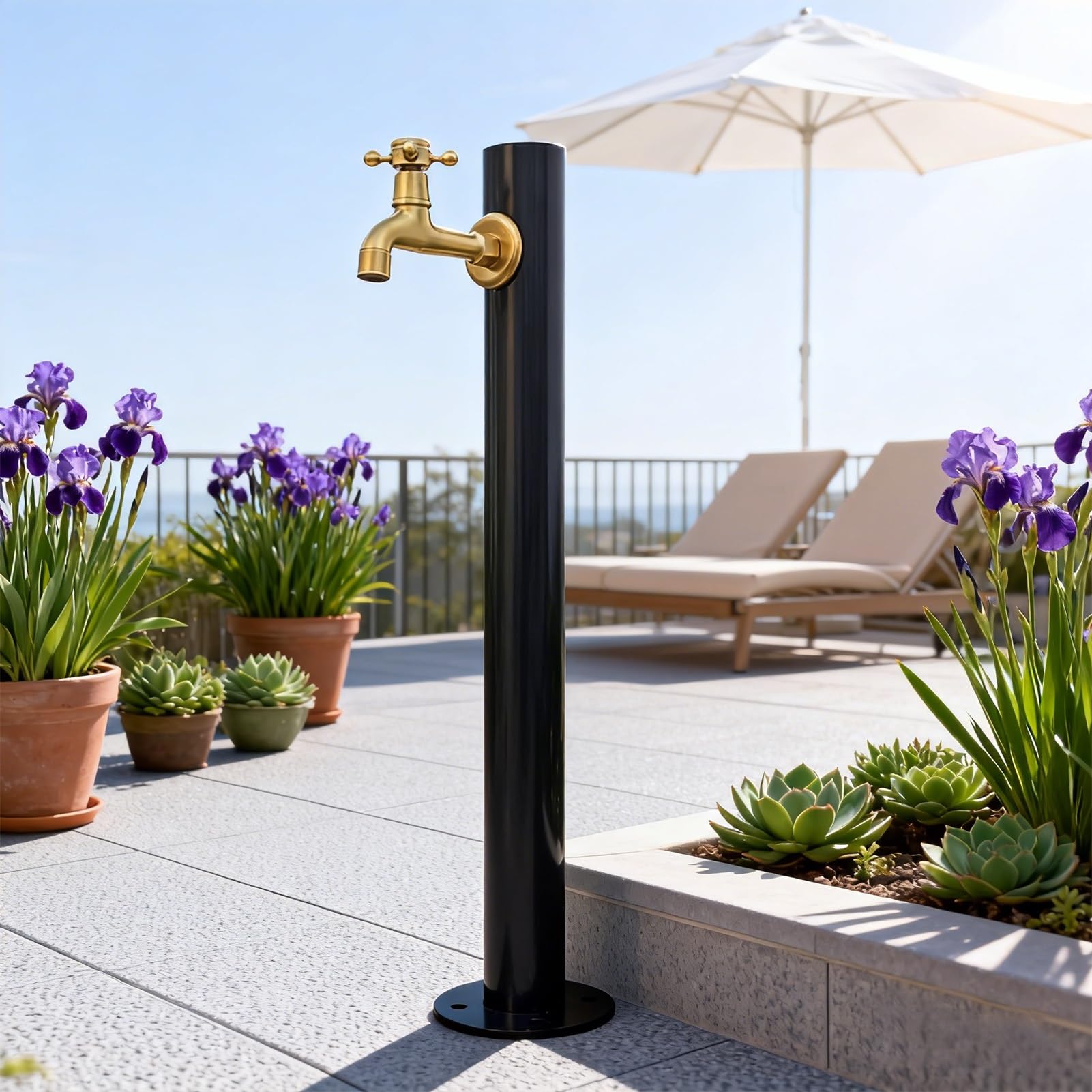 XDLEDMKIZ Stainless Steel Outdoor Water Column with Faucet, Freestanding Yard Hydrant, Antifreeze Frost Free, Irrigation Washing Use