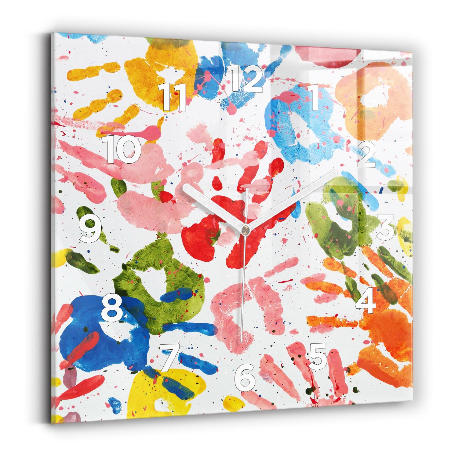 Horloge murale carrée 30x30 cm Wallfluent au mécanisme silencieux et moderne