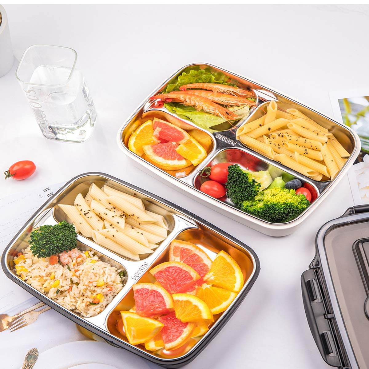 Amazon | 保温弁当箱 304ステンレス 格分けランチボックス 水を