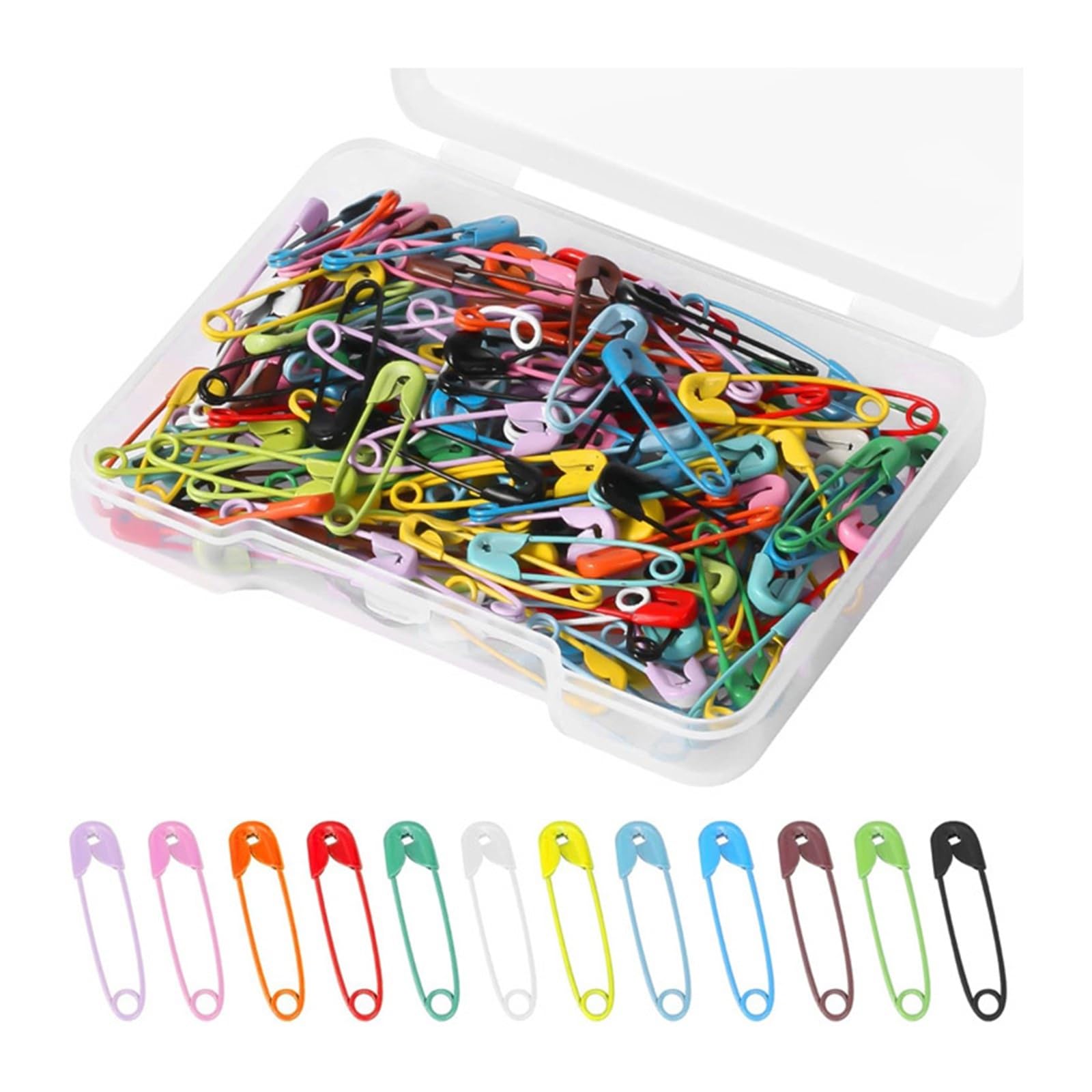Pins 120Pcs Colorful Pins With Clear Case 19mm Metal Pin For Clothes Sewing